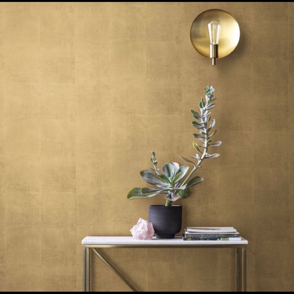Metallic Leaf Peel & Stick Wallpaper Gold Project 62 - Picture 1 of 3